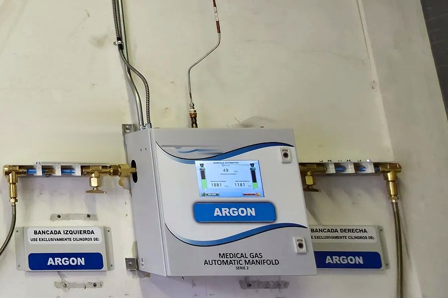 Manifold automático de argón para cilindros